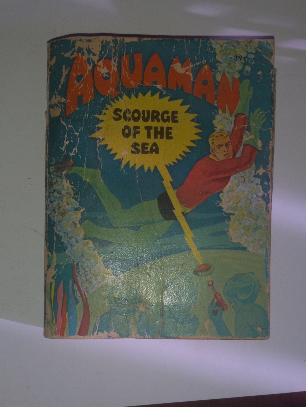 Aquaman 'Scourge of the Sea' Comic Cover Wall Art - Blue, Red, Yellow